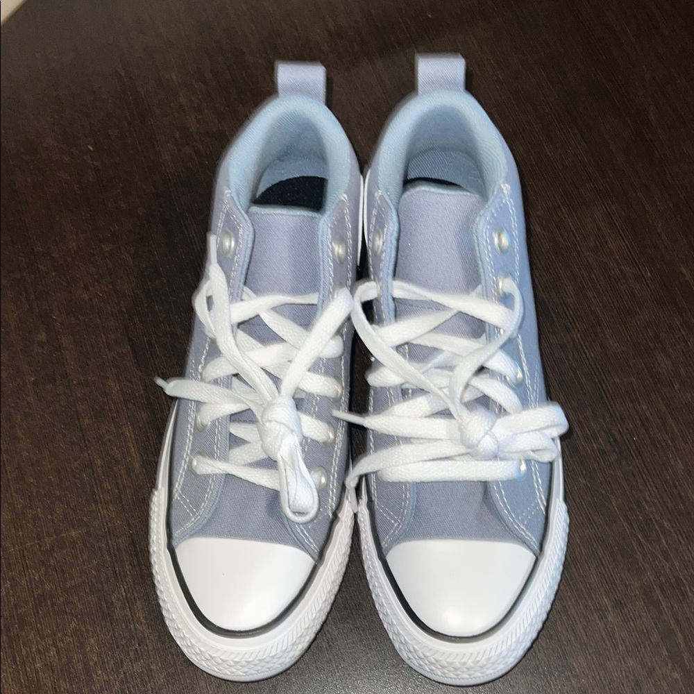 Converse Kids High-Top Sneakers - White and Light Blue